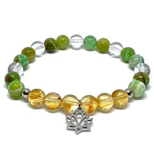 Minerální náramek citrín, achát, křišťál - NARCIS